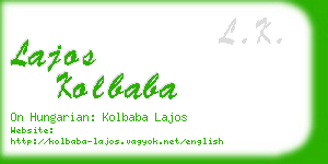 lajos kolbaba business card